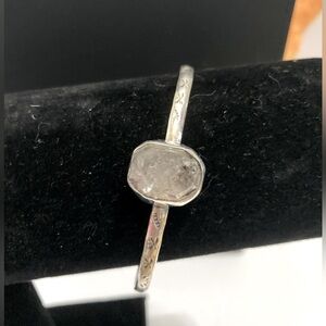Large Herkimer Diamond Sterling Silver bangle.​​